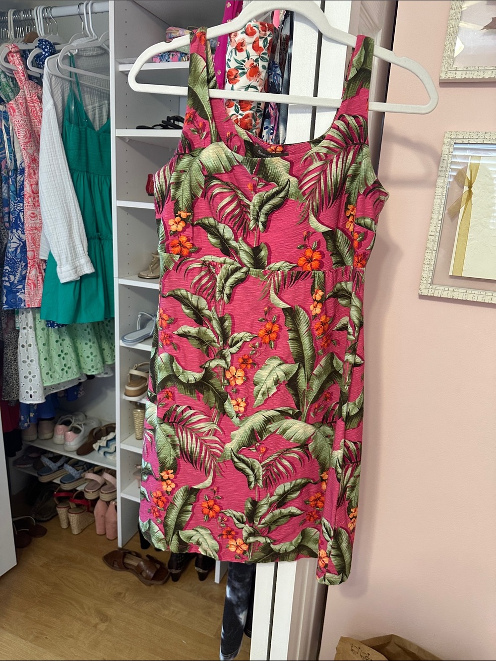 Tommy Bahama Pink Tropical Tank Mini Dress